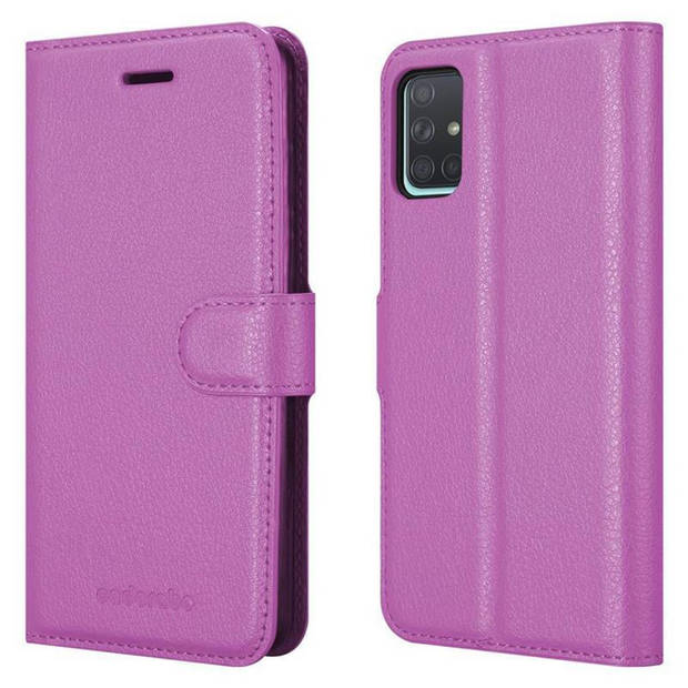 Cadorabo Hoesje geschikt voor Samsung Galaxy A71 5G in MANGAAN PAARS - Beschermhoes Cover magnetische sluiting Case