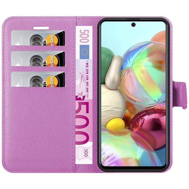 Cadorabo Hoesje geschikt voor Samsung Galaxy A71 5G in MANGAAN PAARS - Beschermhoes Cover magnetische sluiting Case