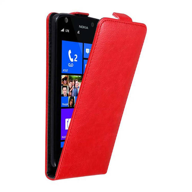 Cadorabo Hoesje geschikt voor Nokia Lumia 925 in APPEL ROOD - Beschermhoes Flip Case Cover magnetische sluiting