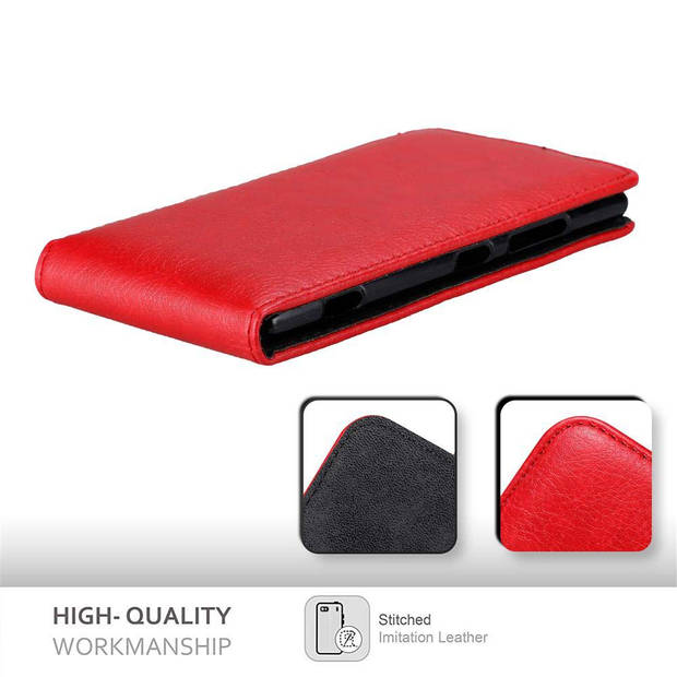 Cadorabo Hoesje geschikt voor Nokia Lumia 925 in APPEL ROOD - Beschermhoes Flip Case Cover magnetische sluiting