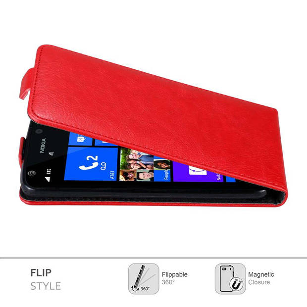 Cadorabo Hoesje geschikt voor Nokia Lumia 925 in APPEL ROOD - Beschermhoes Flip Case Cover magnetische sluiting