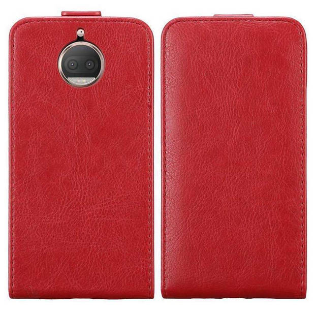 Cadorabo Hoesje geschikt voor Motorola MOTO G5S PLUS in APPEL ROOD - Beschermhoes Flip Case Cover magnetische sluiting