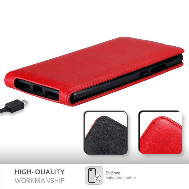 Cadorabo Hoesje geschikt voor Huawei MATE 8 in APPEL ROOD - Beschermhoes Flip Case Cover magnetische sluiting