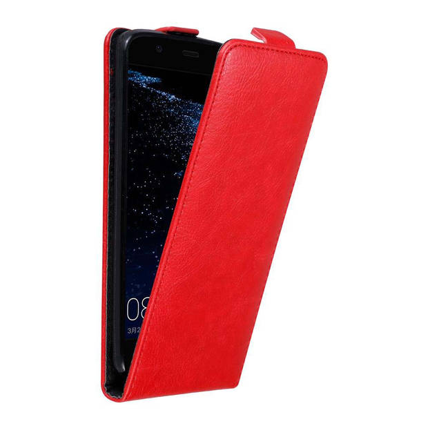 Cadorabo Hoesje geschikt voor Huawei P10 LITE in APPEL ROOD - Beschermhoes Flip Case Cover magnetische sluiting