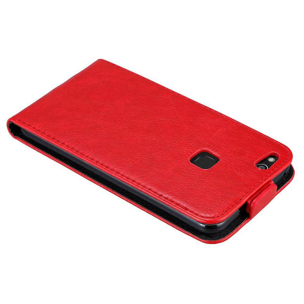 Cadorabo Hoesje geschikt voor Huawei P10 LITE in APPEL ROOD - Beschermhoes Flip Case Cover magnetische sluiting