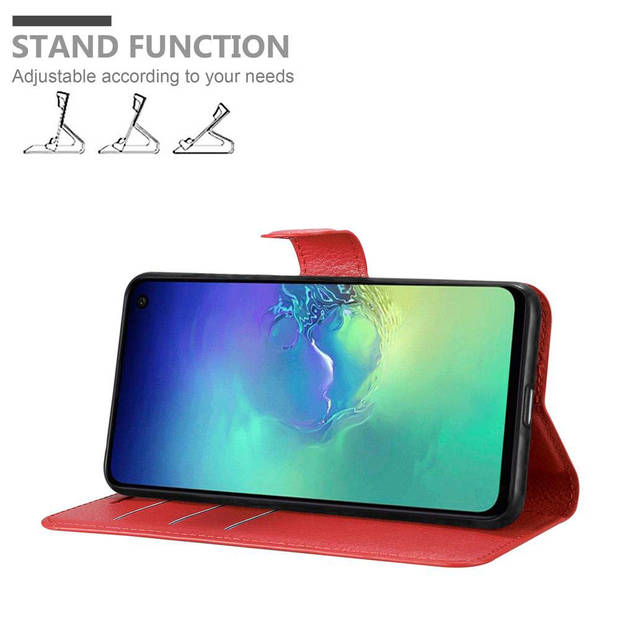 Cadorabo Hoesje geschikt voor Samsung Galaxy S10e in KARMIJN ROOD - Beschermhoes Cover magnetische sluiting Case