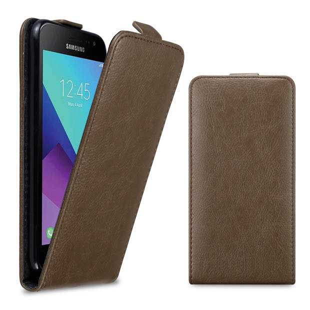 Cadorabo Hoesje geschikt voor Samsung Galaxy XCover 3 in KOFFIE BRUIN - Beschermhoes Flip Case Cover magnetische