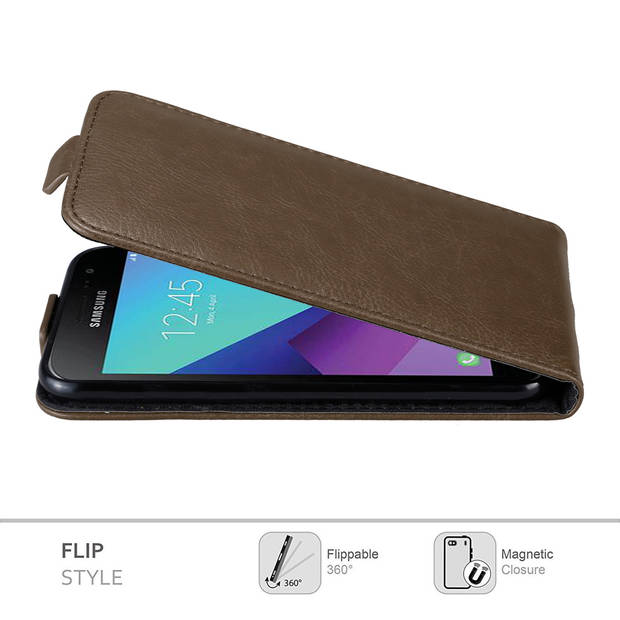 Cadorabo Hoesje geschikt voor Samsung Galaxy XCover 3 in KOFFIE BRUIN - Beschermhoes Flip Case Cover magnetische