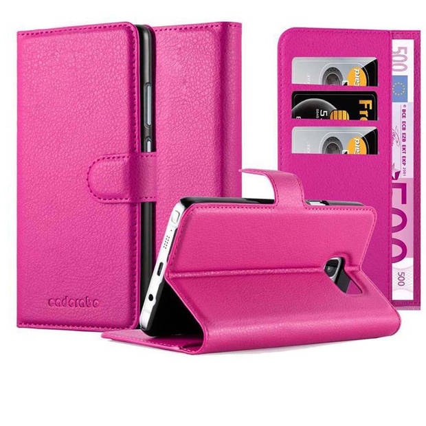 Cadorabo Hoesje geschikt voor Samsung Galaxy NOTE 5 in KERSEN ROZE - Beschermhoes Cover magnetische sluiting Case