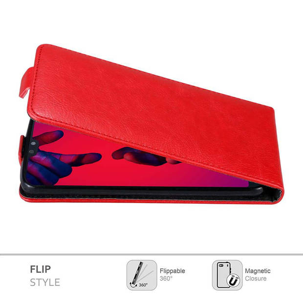 Cadorabo Hoesje geschikt voor Huawei P20 PRO / P20 PLUS in APPEL ROOD - Beschermhoes Flip Case Cover magnetische