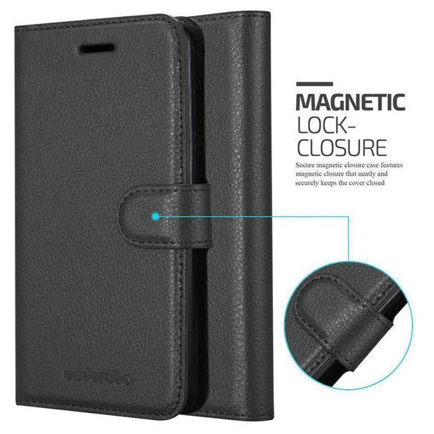 Cadorabo Hoesje geschikt voor Samsung Galaxy S10e in PHANTOM ZWART - Beschermhoes Cover magnetische sluiting Case