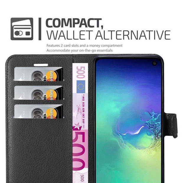 Cadorabo Hoesje geschikt voor Samsung Galaxy S10e in PHANTOM ZWART - Beschermhoes Cover magnetische sluiting Case