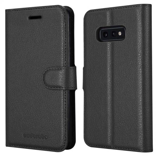 Cadorabo Hoesje geschikt voor Samsung Galaxy S10e in PHANTOM ZWART - Beschermhoes Cover magnetische sluiting Case