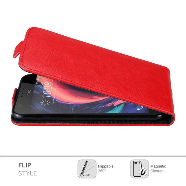 Cadorabo Hoesje geschikt voor HTC Desire 10 LIFESTYLE / Desire 825 in APPEL ROOD - Beschermhoes Flip Case Cover