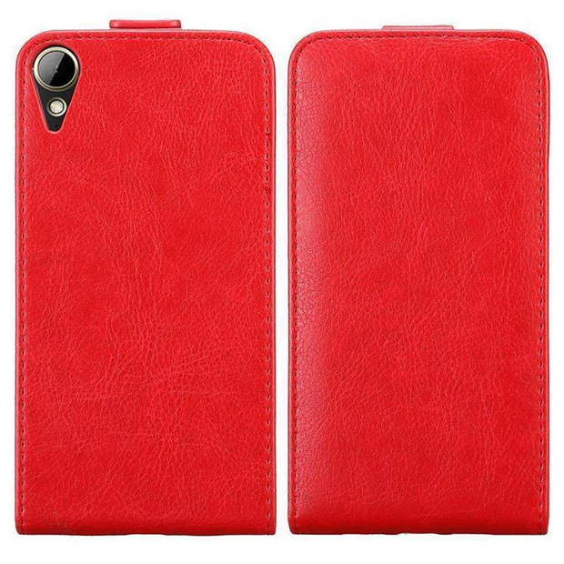 Cadorabo Hoesje geschikt voor HTC Desire 10 LIFESTYLE / Desire 825 in APPEL ROOD - Beschermhoes Flip Case Cover