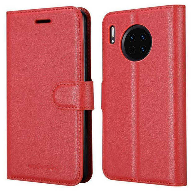 Cadorabo Hoesje geschikt voor Huawei MATE 30 in KARMIJN ROOD - Beschermhoes Cover magnetische sluiting Case