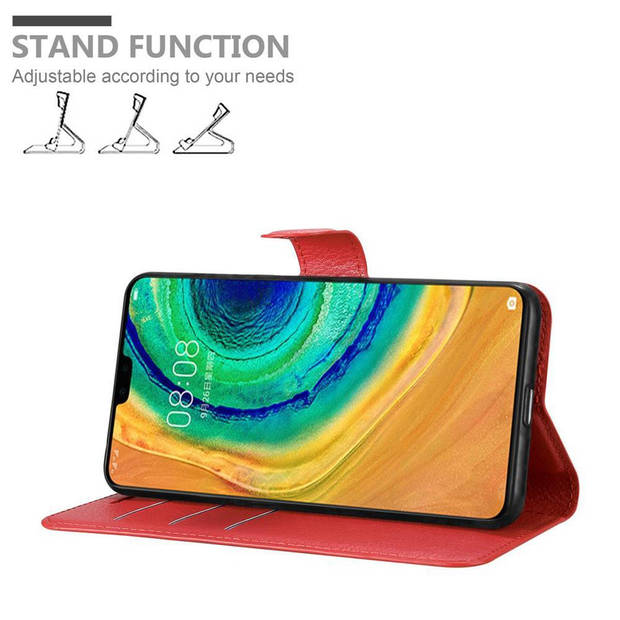 Cadorabo Hoesje geschikt voor Huawei MATE 30 in KARMIJN ROOD - Beschermhoes Cover magnetische sluiting Case