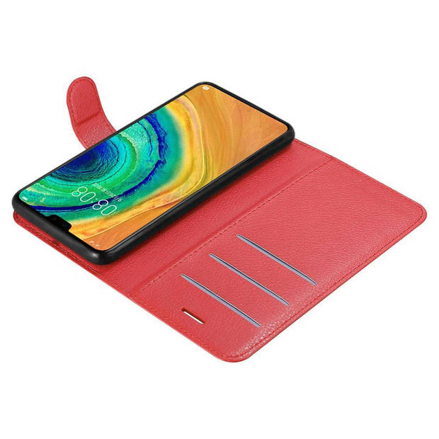 Cadorabo Hoesje geschikt voor Huawei MATE 30 in KARMIJN ROOD - Beschermhoes Cover magnetische sluiting Case