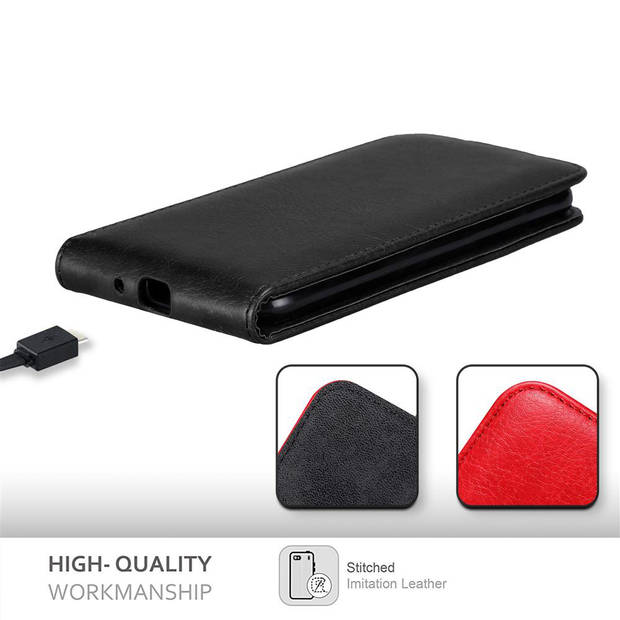 Cadorabo Hoesje geschikt voor Sony Xperia XZ PREMIUM in ZWARTE NACHT - Beschermhoes Flip Case Cover magnetische sluiting