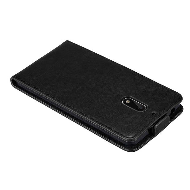 Cadorabo Hoesje geschikt voor Nokia 6 2017 in ZWARTE NACHT - Beschermhoes Flip Case Cover magnetische sluiting