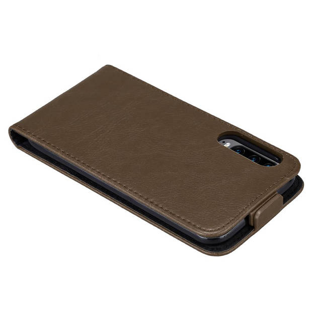 Cadorabo Hoesje geschikt voor Huawei P30 in KOFFIE BRUIN - Beschermhoes Flip Case Cover magnetische sluiting