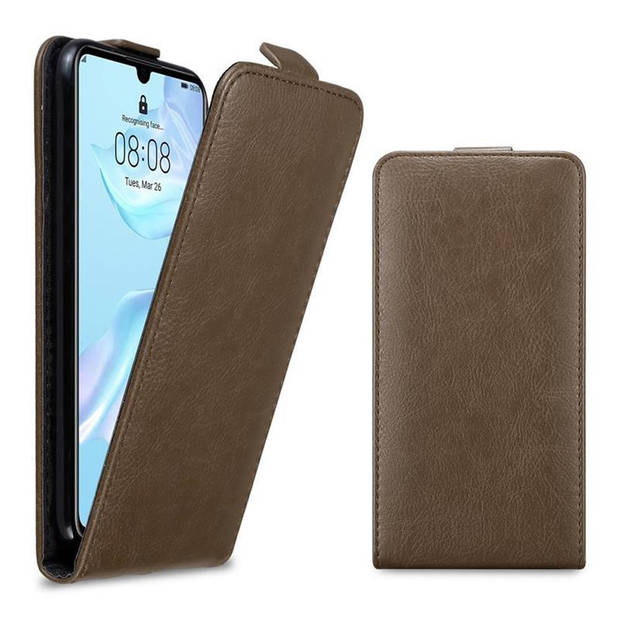 Cadorabo Hoesje geschikt voor Huawei P30 in KOFFIE BRUIN - Beschermhoes Flip Case Cover magnetische sluiting