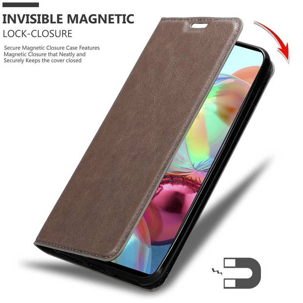 Cadorabo Hoesje geschikt voor Samsung Galaxy A71 5G in KOFFIE BRUIN - Beschermhoes Case magnetische sluiting Cover