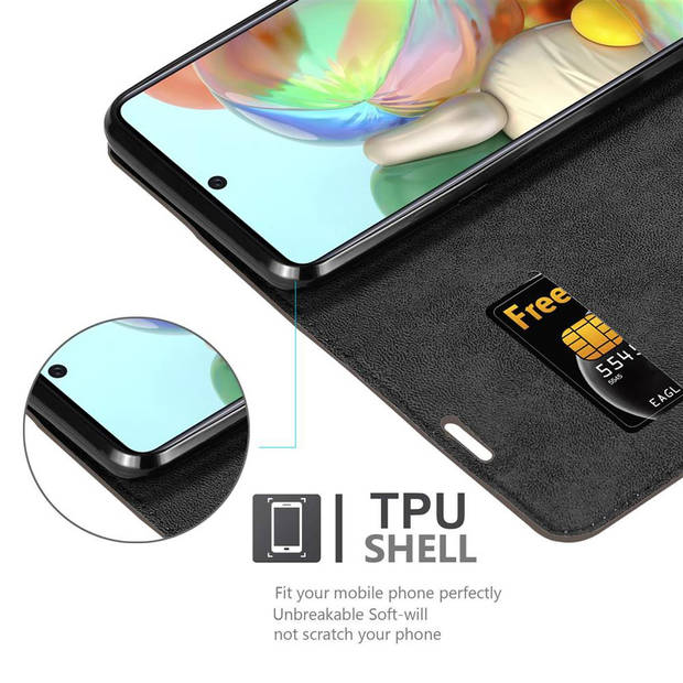 Cadorabo Hoesje geschikt voor Samsung Galaxy A71 5G in KOFFIE BRUIN - Beschermhoes Case magnetische sluiting Cover