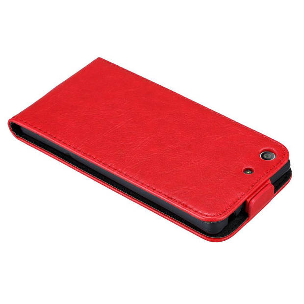 Cadorabo Hoesje geschikt voor Sony Xperia M5 in APPEL ROOD - Beschermhoes Flip Case Cover magnetische sluiting