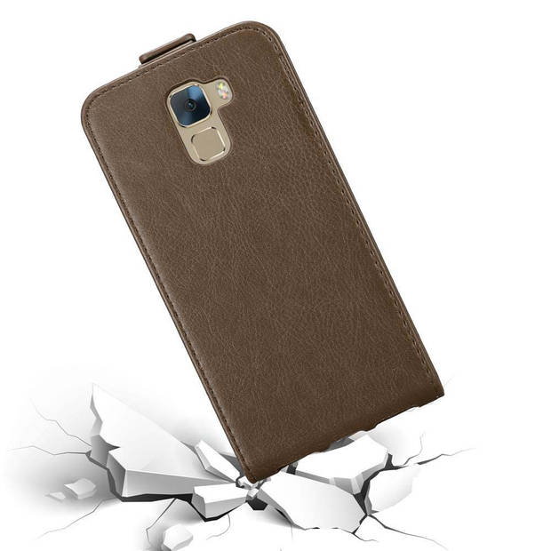 Cadorabo Hoesje geschikt voor Honor 7 in KOFFIE BRUIN - Beschermhoes Flip Case Cover magnetische sluiting