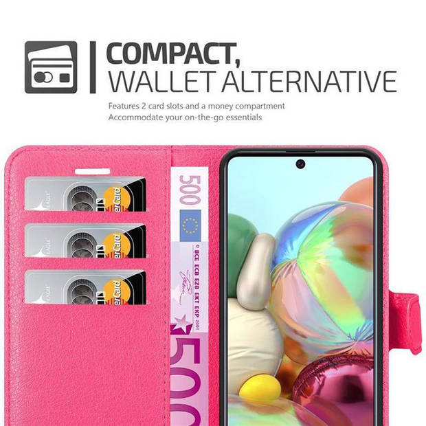 Cadorabo Hoesje geschikt voor Samsung Galaxy A71 5G in KERSEN ROZE - Beschermhoes Cover magnetische sluiting Case