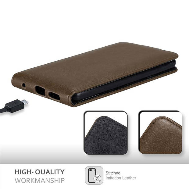 Cadorabo Hoesje geschikt voor LG G6 in KOFFIE BRUIN - Beschermhoes Flip Case Cover magnetische sluiting