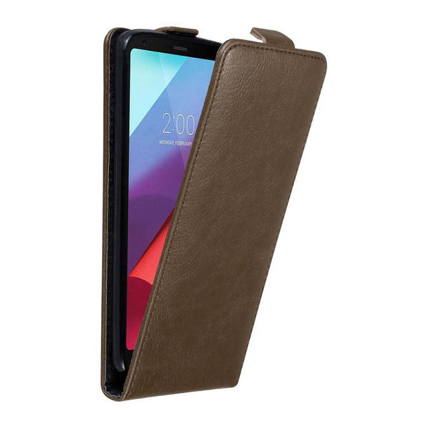 Cadorabo Hoesje geschikt voor LG G6 in KOFFIE BRUIN - Beschermhoes Flip Case Cover magnetische sluiting