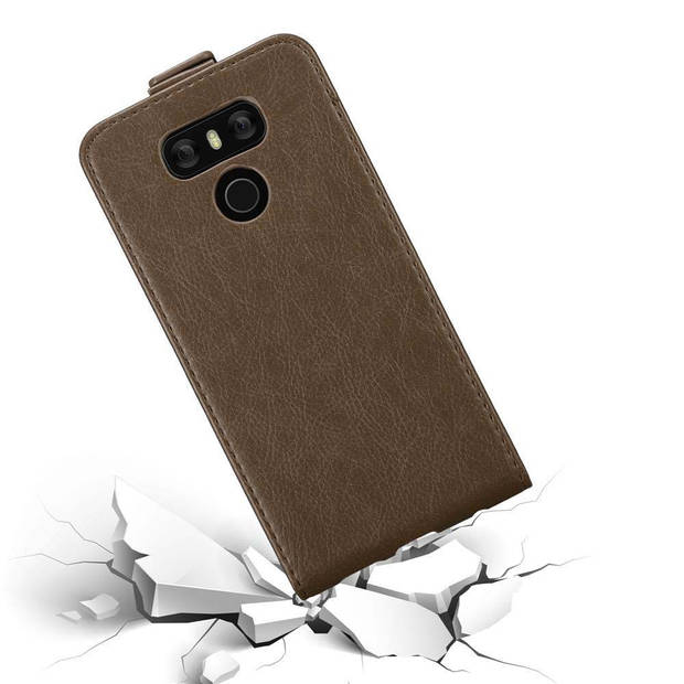 Cadorabo Hoesje geschikt voor LG G6 in KOFFIE BRUIN - Beschermhoes Flip Case Cover magnetische sluiting