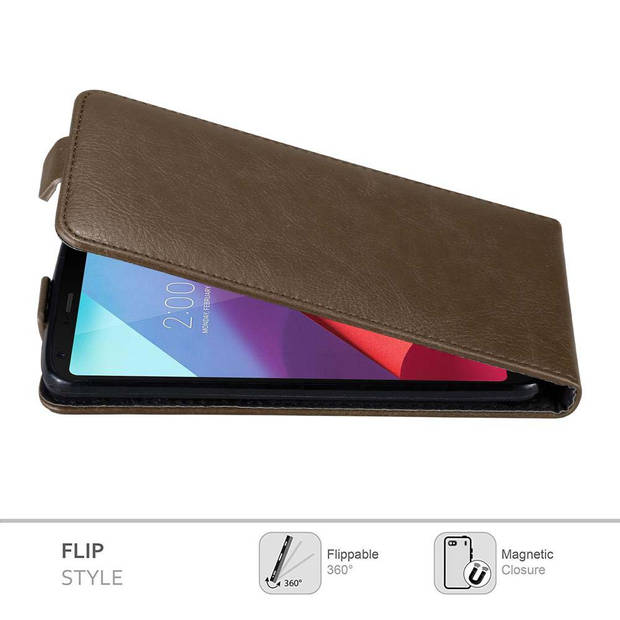 Cadorabo Hoesje geschikt voor LG G6 in KOFFIE BRUIN - Beschermhoes Flip Case Cover magnetische sluiting