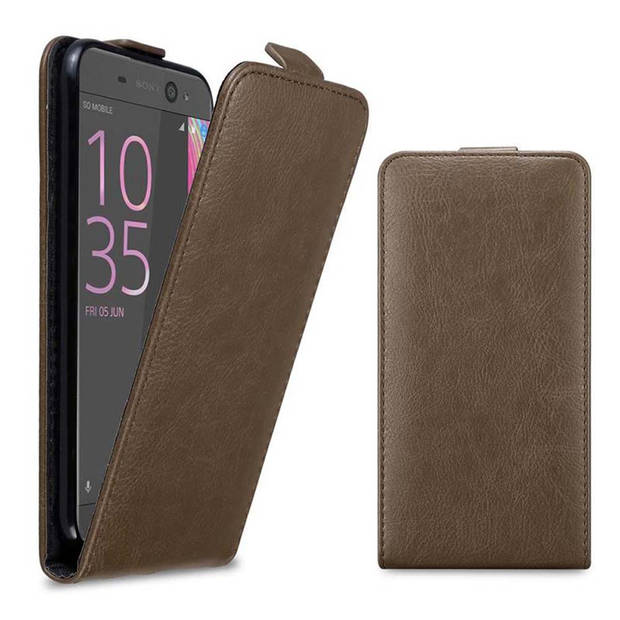 Cadorabo Hoesje geschikt voor Sony Xperia XA ULTRA in KOFFIE BRUIN - Beschermhoes Flip Case Cover magnetische sluiting