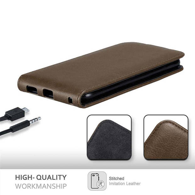 Cadorabo Hoesje geschikt voor Sony Xperia XA ULTRA in KOFFIE BRUIN - Beschermhoes Flip Case Cover magnetische sluiting