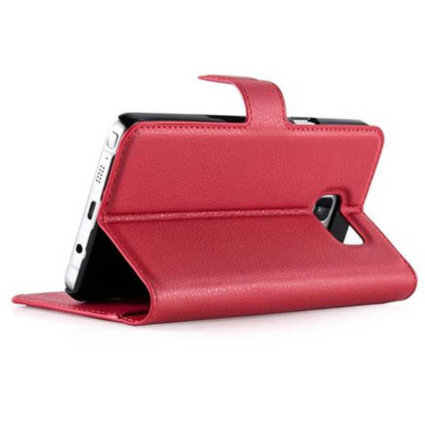 Cadorabo Hoesje geschikt voor Samsung Galaxy NOTE 5 in KARMIJN ROOD - Beschermhoes Cover magnetische sluiting Case