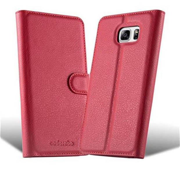 Cadorabo Hoesje geschikt voor Samsung Galaxy NOTE 5 in KARMIJN ROOD - Beschermhoes Cover magnetische sluiting Case