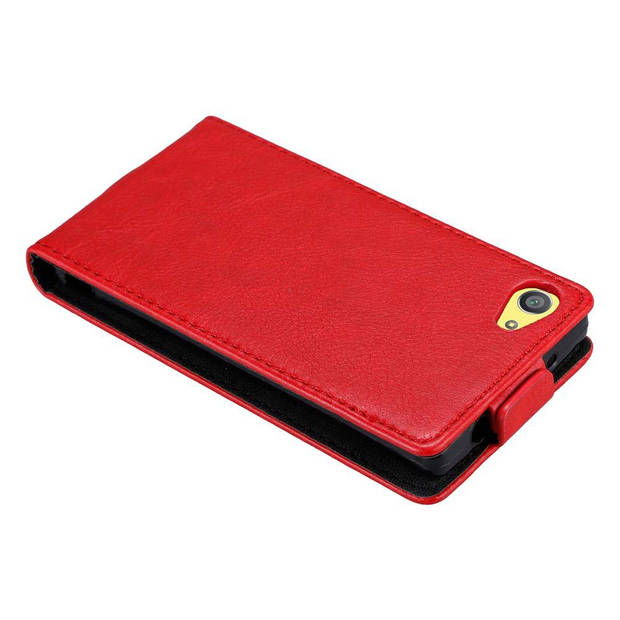 Cadorabo Hoesje geschikt voor Sony Xperia Z5 COMPACT in APPEL ROOD - Beschermhoes Flip Case Cover magnetische sluiting