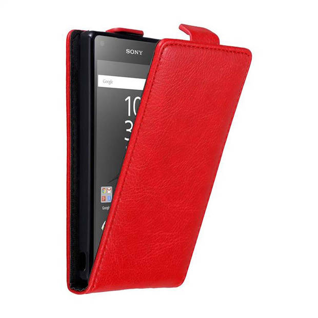 Cadorabo Hoesje geschikt voor Sony Xperia Z5 COMPACT in APPEL ROOD - Beschermhoes Flip Case Cover magnetische sluiting