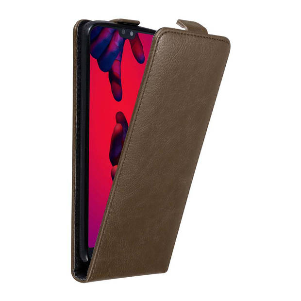 Cadorabo Hoesje geschikt voor Huawei P20 PRO / P20 PLUS in KOFFIE BRUIN - Beschermhoes Flip Case Cover magnetische