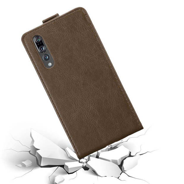 Cadorabo Hoesje geschikt voor Huawei P20 PRO / P20 PLUS in KOFFIE BRUIN - Beschermhoes Flip Case Cover magnetische