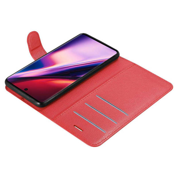 Cadorabo Hoesje geschikt voor Samsung Galaxy NOTE 10 in KARMIJN ROOD - Beschermhoes Cover magnetische sluiting Case