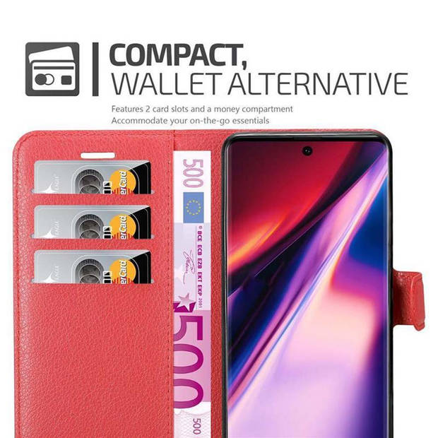 Cadorabo Hoesje geschikt voor Samsung Galaxy NOTE 10 in KARMIJN ROOD - Beschermhoes Cover magnetische sluiting Case