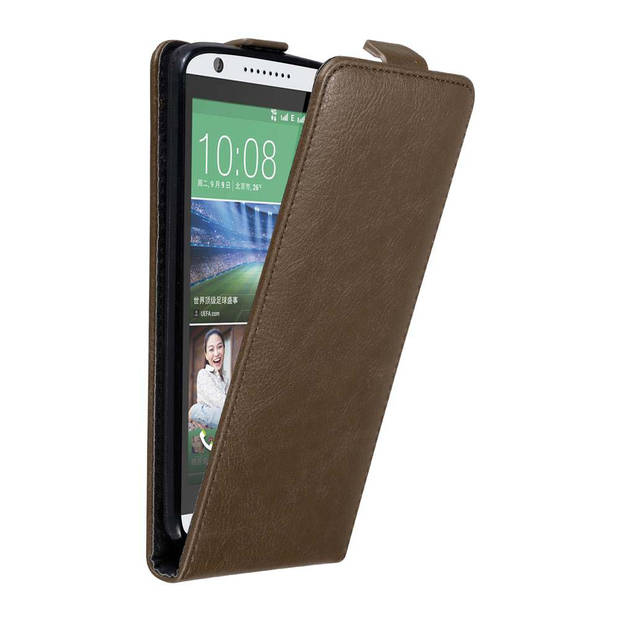 Cadorabo Hoesje geschikt voor HTC Desire 820 in KOFFIE BRUIN - Beschermhoes Flip Case Cover magnetische sluiting