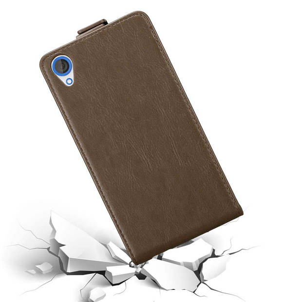 Cadorabo Hoesje geschikt voor HTC Desire 820 in KOFFIE BRUIN - Beschermhoes Flip Case Cover magnetische sluiting