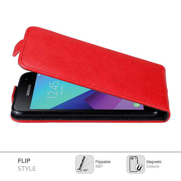 Cadorabo Hoesje geschikt voor Samsung Galaxy XCover 3 in APPEL ROOD - Beschermhoes Flip Case Cover magnetische sluiting