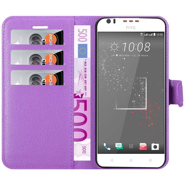 Cadorabo Hoesje geschikt voor HTC Desire 10 LIFESTYLE / Desire 825 in MANGAAN PAARS - Beschermhoes Cover magnetische