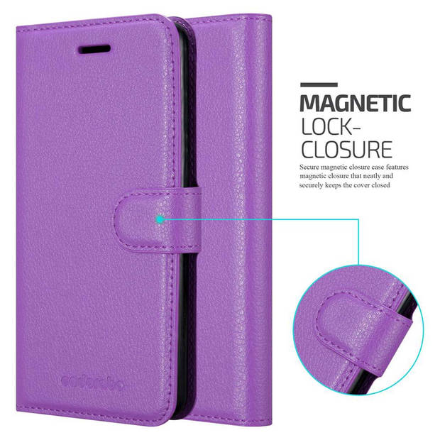 Cadorabo Hoesje geschikt voor HTC Desire 10 LIFESTYLE / Desire 825 in MANGAAN PAARS - Beschermhoes Cover magnetische